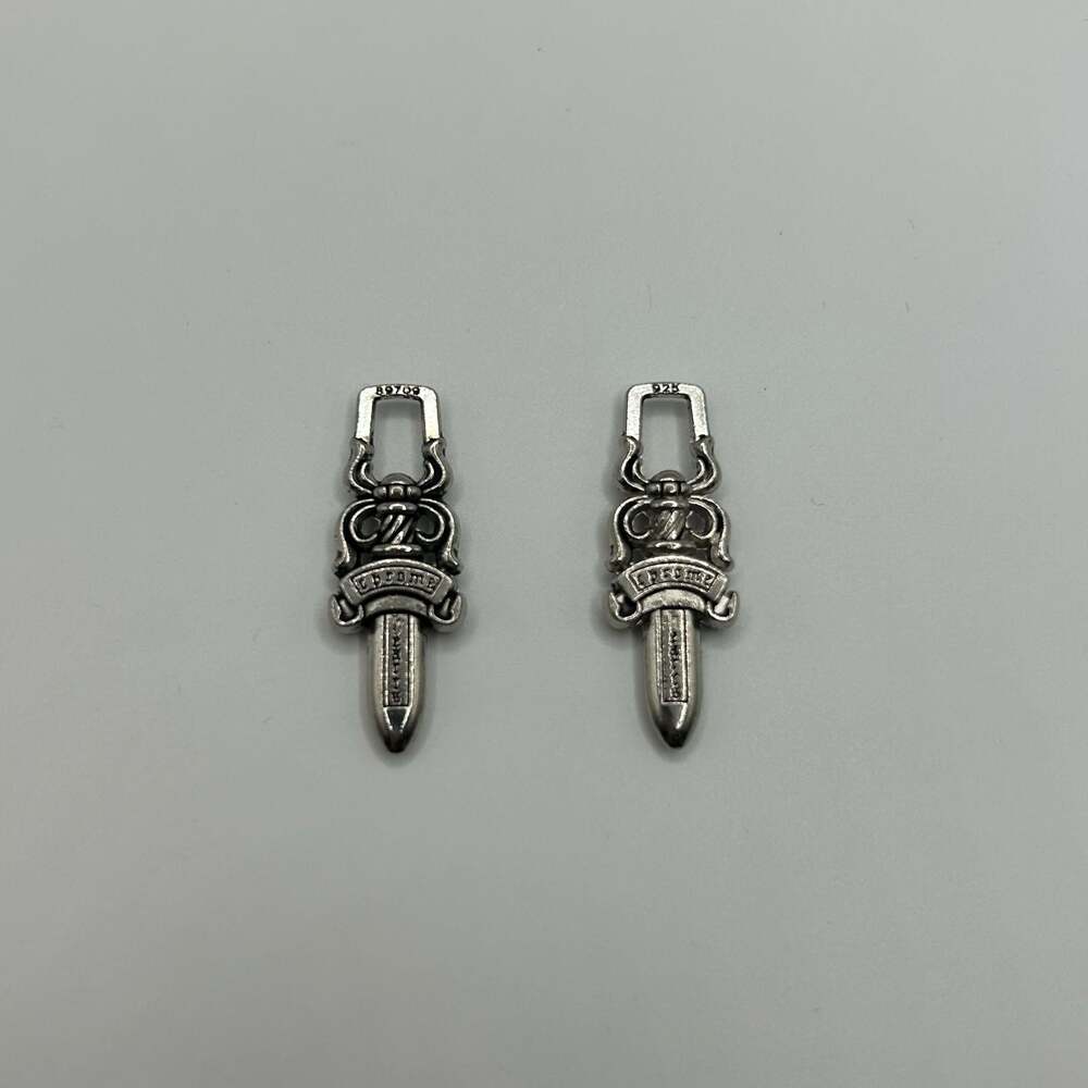 Silver Cross Style Zipper Pull Hardware Set 2pc Streetwear Custom Upgrade